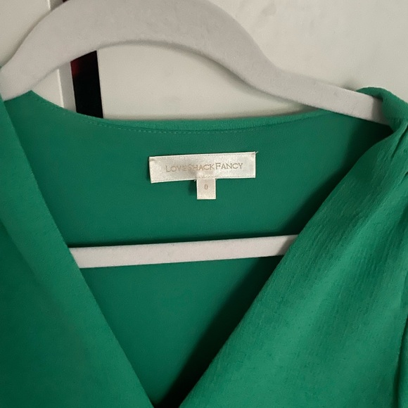 💚 Love Shack Fancy Puff sleeve dress green mini - Picture 3 of 6